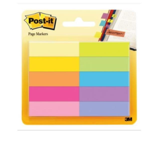 3M POST-IT SEGNAPAGINA 12.7MM X 44MM 50 FOGLI PER 10 COLORI ASSORTITI